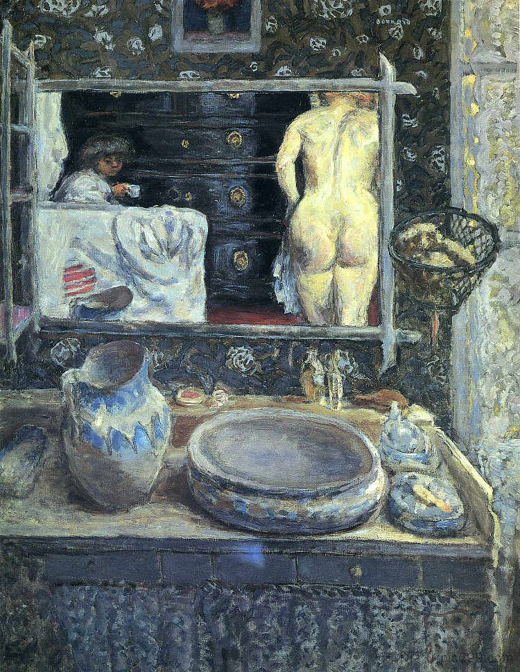 洗脸台上的镜子 Mirror on the Wash Stand (1908)，皮尔·波纳尔