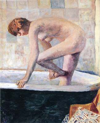 在浴缸里裸体洗脚 Nude Washing Feet in a Bathtub (1924)，皮尔·波纳尔