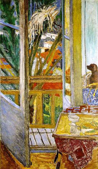带狗的门窗 The door window with dog (1927)，皮尔·波纳尔