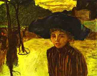 戴蓝帽子的女人 Woman in a Blue Hat (1908)，皮尔·波纳尔