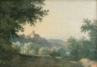 内米宫的景色 View of the Palace of Nemi (c.1780)，皮埃尔-亨利·德·瓦朗谢讷