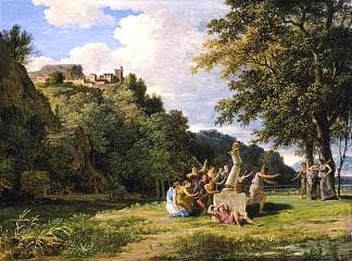 阿卡迪亚景观 Arcadian Landscape (1794)，皮埃尔-亨利·德·瓦朗谢讷