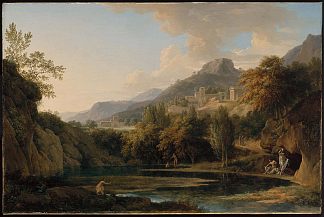 意大利风景与沐浴者 Italian Landscape with Bathers (1790)，皮埃尔-亨利·德·瓦朗谢讷