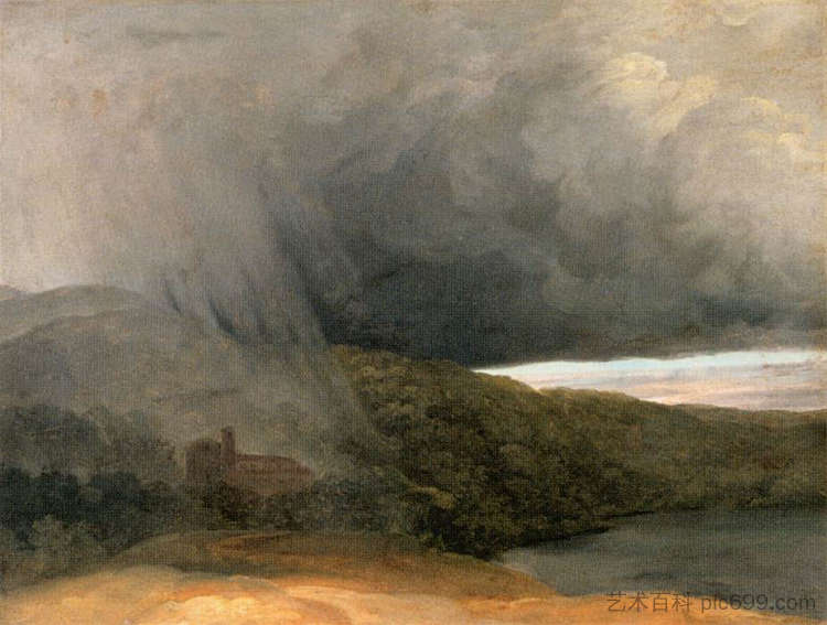 湖边的风暴 Storm by a Lake (1780),皮埃尔-亨利·德·瓦朗谢讷