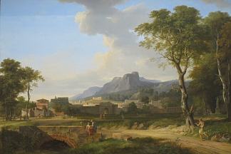 罗马的随想曲与马拉松的终点 A Capriccio of Rome with the Finish of a Marathon (1788)，皮埃尔-亨利·德·瓦朗谢讷