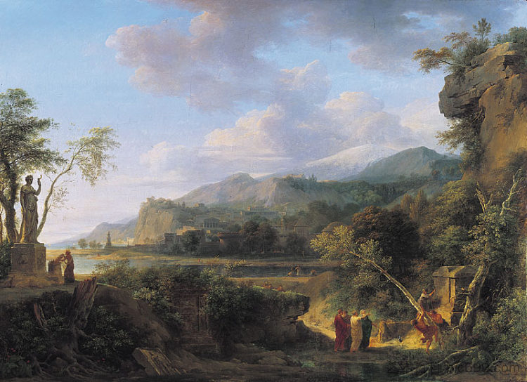 西塞罗发现阿基米德墓 Cicero Discovering the Tomb of Archimedes (1787),皮埃尔-亨利·德·瓦朗谢讷