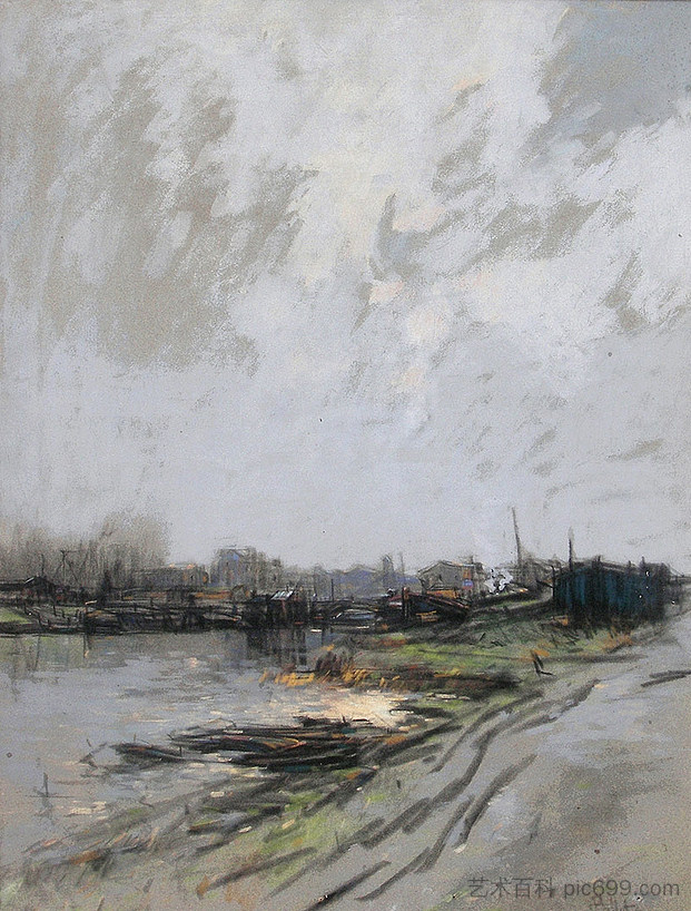 冬日的早晨,比扬古 Matin d'hiver, Billancourt (1902),皮埃尔-雅克·佩尔蒂埃