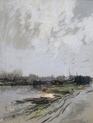 冬日的早晨，比扬古 Matin d’hiver, Billancourt (1902)，皮埃尔-雅克·佩尔蒂埃