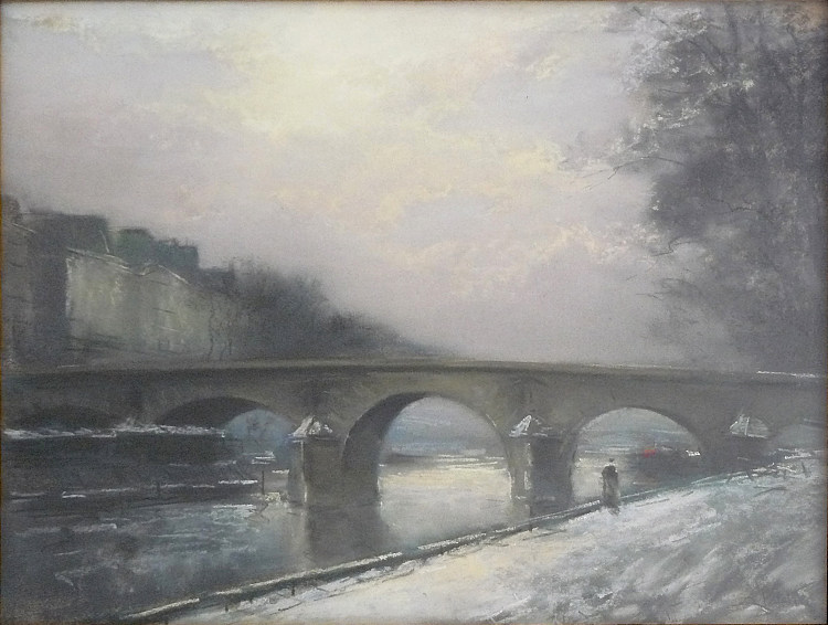 巴黎，玛丽桥，冬季 Paris, Le Pont Marie, l'hiver，皮埃尔-雅克·佩尔蒂埃