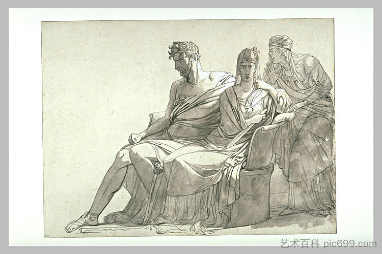 研究画作《斐德拉和希波吕图斯》 Study for the painting Phaedra and Hippolytus，皮耶尔·纳西斯·盖兰