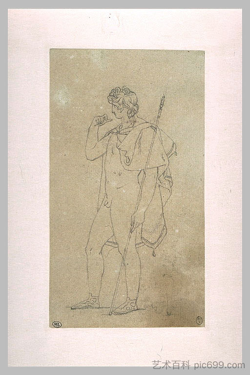 奥瑞斯特斯赤身裸体的身影 The figure of Orestes naked,皮耶尔·纳西斯·盖兰