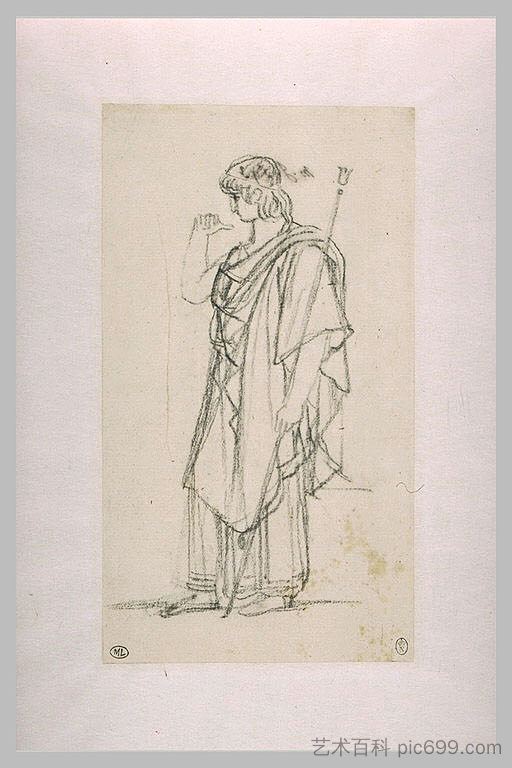 奥瑞斯特斯的身影,披着身影 The figure of Orestes, standing draped,皮耶尔·纳西斯·盖兰