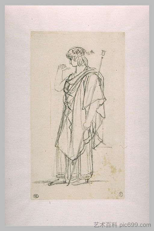 奥瑞斯特斯的身影，披着身影 The figure of Orestes, standing draped，皮耶尔·纳西斯·盖兰