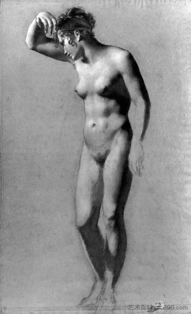 女性裸体 Female Nude (c.1800; France  )，皮埃尔·保罗·普吕东