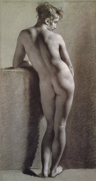 从后面的女性裸体 Female Nude from Behind (c.1800; France                     )，皮埃尔·保罗·普吕东