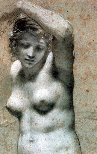 裸体女性举起手臂 Female Nude Raising her Arm (c.1800; France                     )，皮埃尔·保罗·普吕东