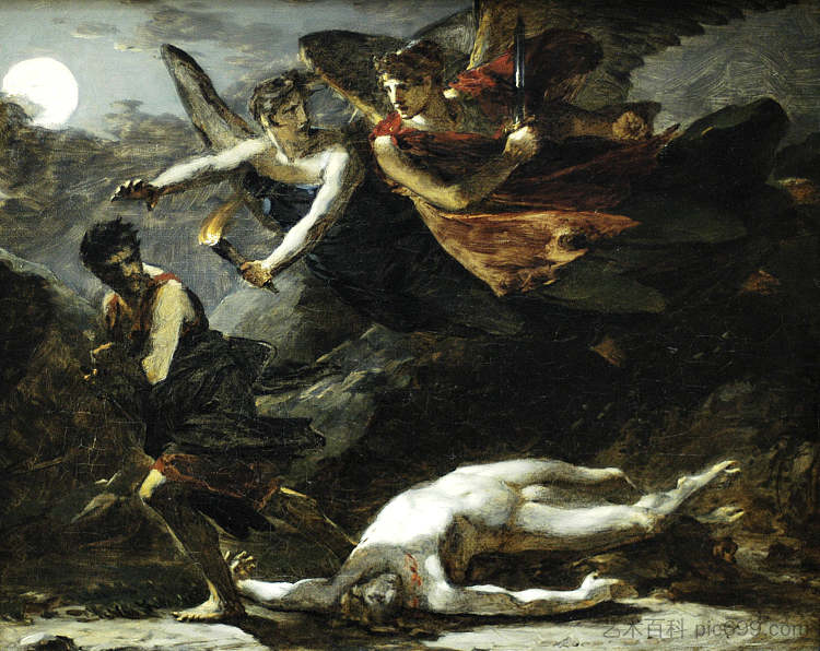 正义与神圣复仇 追求犯罪(研究) Justice and Divine Vengeance pursuing Crime (study) (1808; France ),皮埃尔·保罗·普吕东