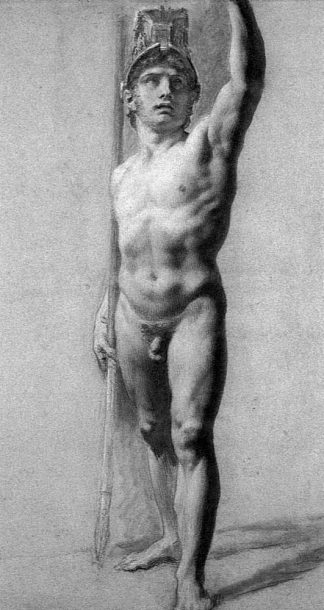 男性裸体举起手臂 Male Nude Raising his Arm (c.1800; France                     )，皮埃尔·保罗·普吕东