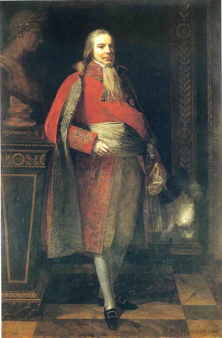 查尔斯·莫里斯·德·塔列朗-佩里戈尔的肖像 Portrait of Charles Maurice de Talleyrand-Perigord (1807; France  )，皮埃尔·保罗·普吕东