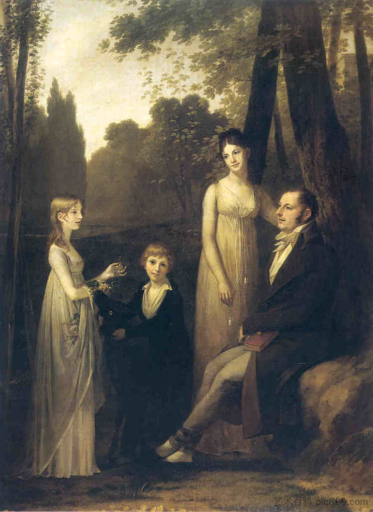 Rutger Jan Schimmelpenninck及其家人的肖像 Portrait of Rutger Jan Schimmelpenninck and his Family (c.1801; France ),皮埃尔·保罗·普吕东
