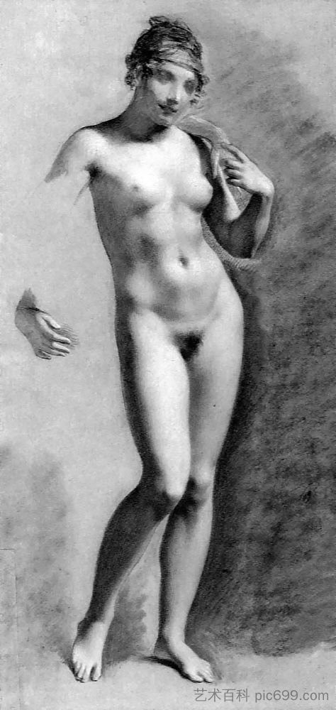 站立的女性裸体 Standing Female Nude (c.1800; France  )，皮埃尔·保罗·普吕东