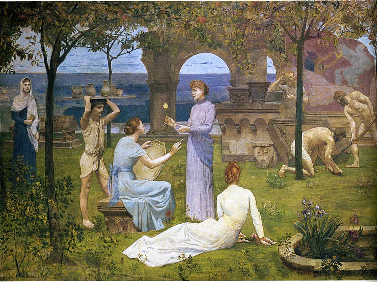 在艺术与自然之间(局部) Between Art and Nature (detail) (1888),皮埃尔·皮维·德·夏凡纳