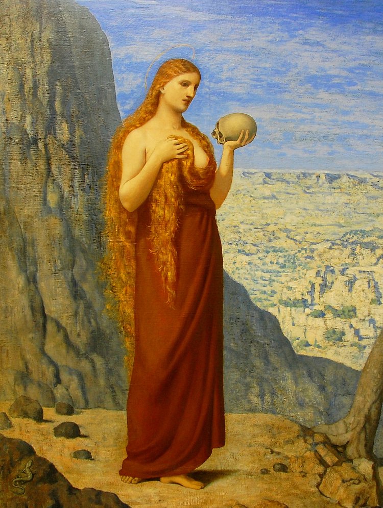 沙漠中的抹大拉的马利亚 Mary Magdalene in the Desert (1869)，皮埃尔·皮维·德·夏凡纳