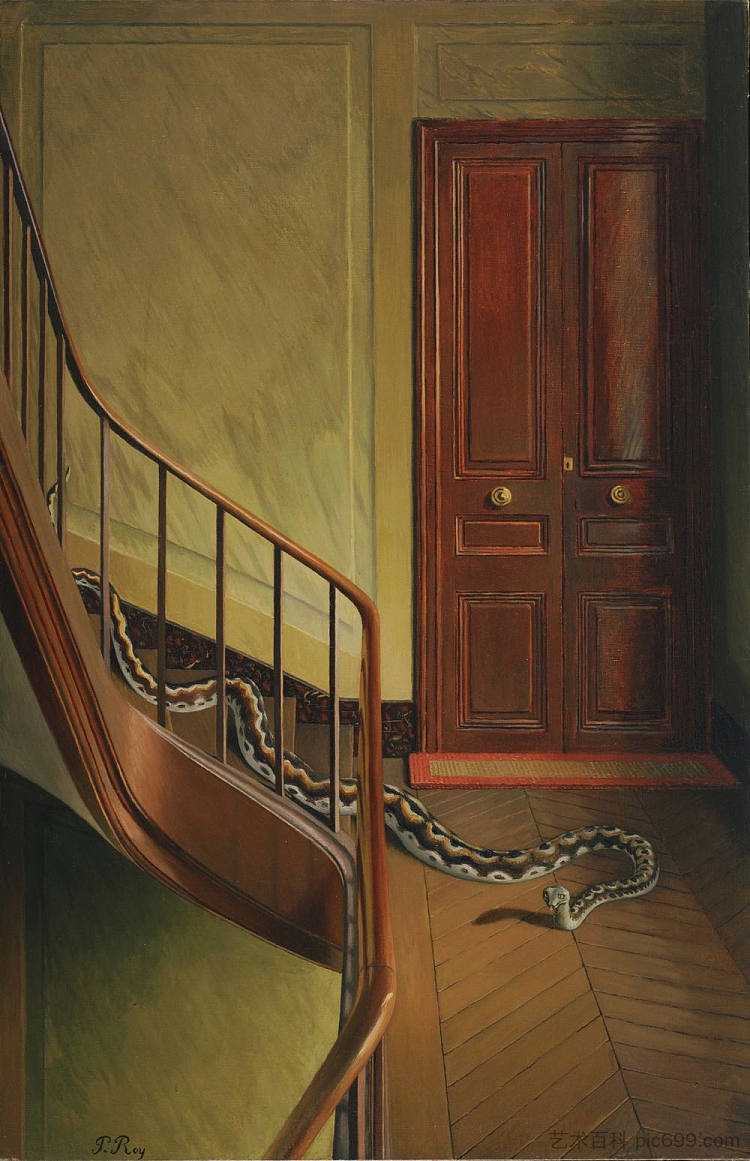 楼梯上的危险 Danger on the Stairs (c.1927 - c.1928)，皮尔·罗伊