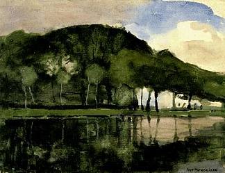 沿着阿姆斯特尔河 Along the Amstel (1903)，皮特·蒙德里安