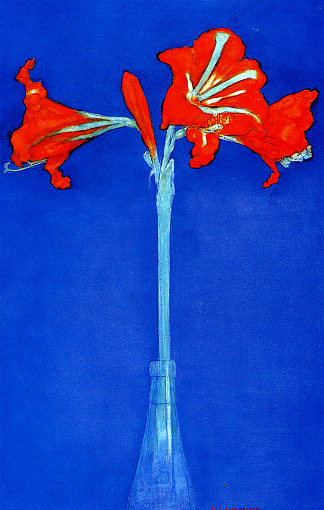 孤挺花 Amaryllis (1910)，皮特·蒙德里安