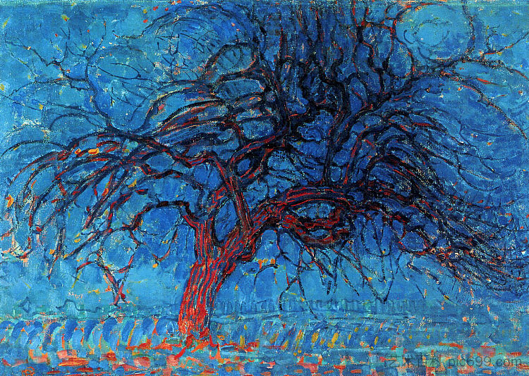 阿文德（晚上）：红树 Avond (Evening): The Red Tree (1908 - 1910)，皮特·蒙德里安