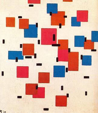 A色构图 Composition in Color A (1917)，皮特·蒙德里安
