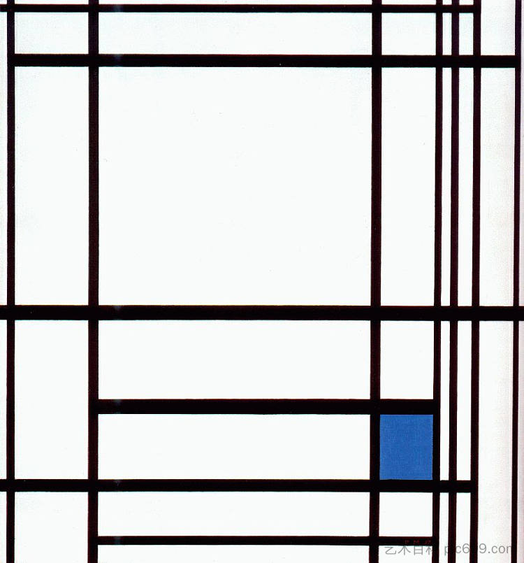 蓝色构图 Composition with Blue (1937),皮特·蒙德里安