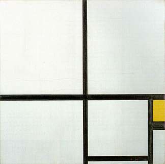 带有黄色斑块的成分 Composition with yellow patch (1930)，皮特·蒙德里安