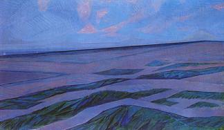 沙丘景观 Dune Landscape (1911)，皮特·蒙德里安