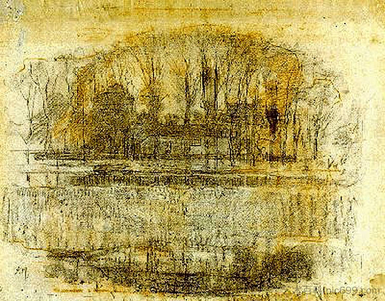 盖因鲁斯特农场,成分研究 Geinrust Farm, Compositional Study (1906),皮特·蒙德里安