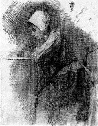 女孩写作 Girl Writing (1892 – 1895)，皮特·蒙德里安