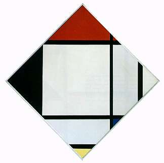 含片成分与红色，黑色，蓝色和黄色 Lozenge Composition with Red, Black,Blue and Yellow (1925)，皮特·蒙德里安