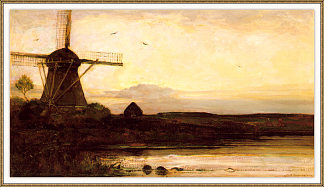 晚上磨坊 Mill in the evening (1905)，皮特·蒙德里安