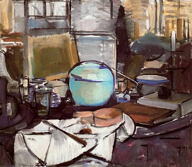 静物与姜壶 1 Still Life with Gingerpot 1 (1911)，皮特·蒙德里安