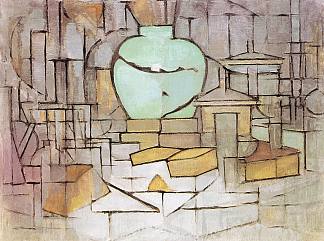 静物与姜锅2 Still Life with Gingerpot 2 (1912)，皮特·蒙德里安