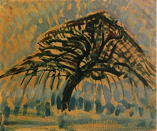 蓝苹果树系列研究 Study for Blue Apple Tree Series (1908)，皮特·蒙德里安