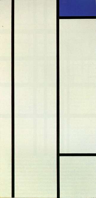 蓝色和白色的垂直构图 Vertical Composition with Blue and White (1936)，皮特·蒙德里安