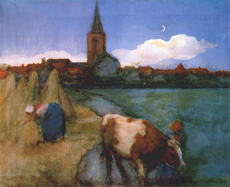 温特斯韦克的景色 View of Winterswijk (1898 - 1899)，皮特·蒙德里安