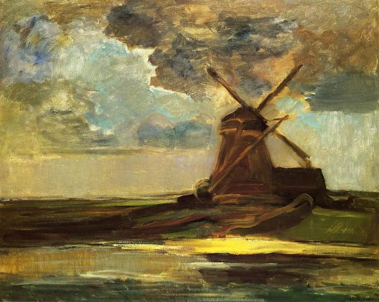 盖因河的风车 Windmill in the Gein (1906 - 1907)，皮特·蒙德里安