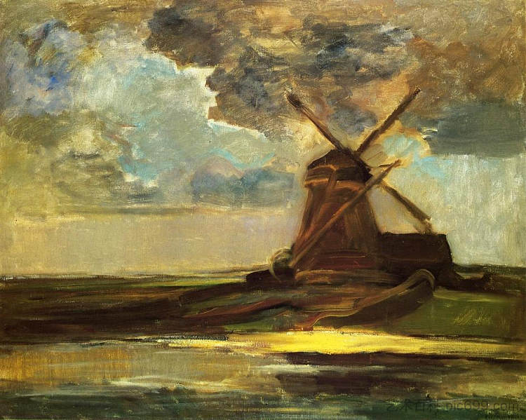 盖因河的风车 Windmill in the Gein (1906 - 1907),皮特·蒙德里安