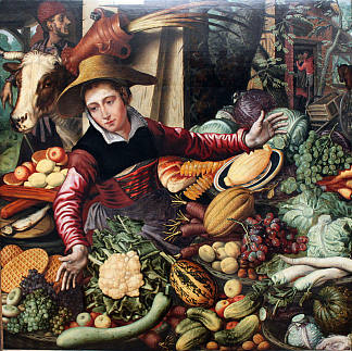 菜摊上的市场妇女 Market woman at a vegetable stand (1567)，彼得·艾尔特森
