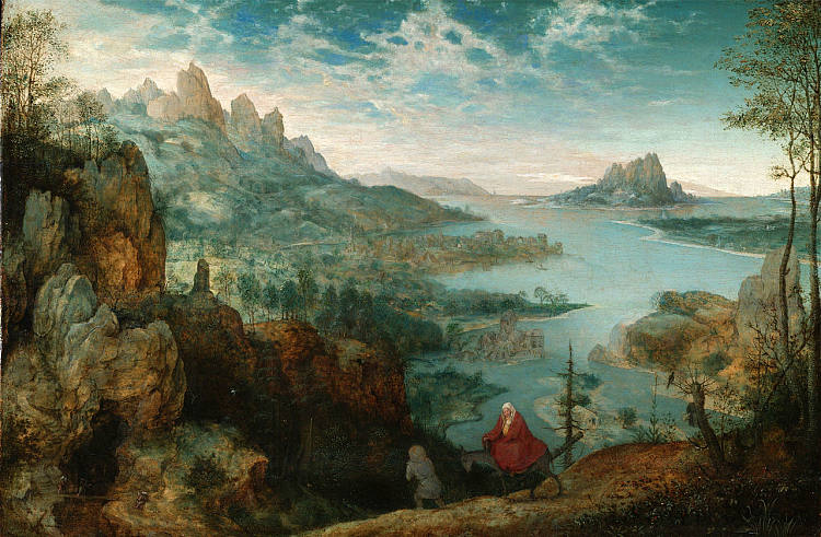 飞往埃及的风景 Landscape with the Flight into Egypt (1563)，彼得·勃鲁盖尔