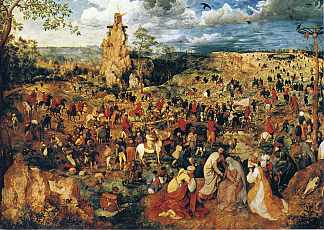 髑髅地游行 The Procession to Calvary (1564)，彼得·勃鲁盖尔
