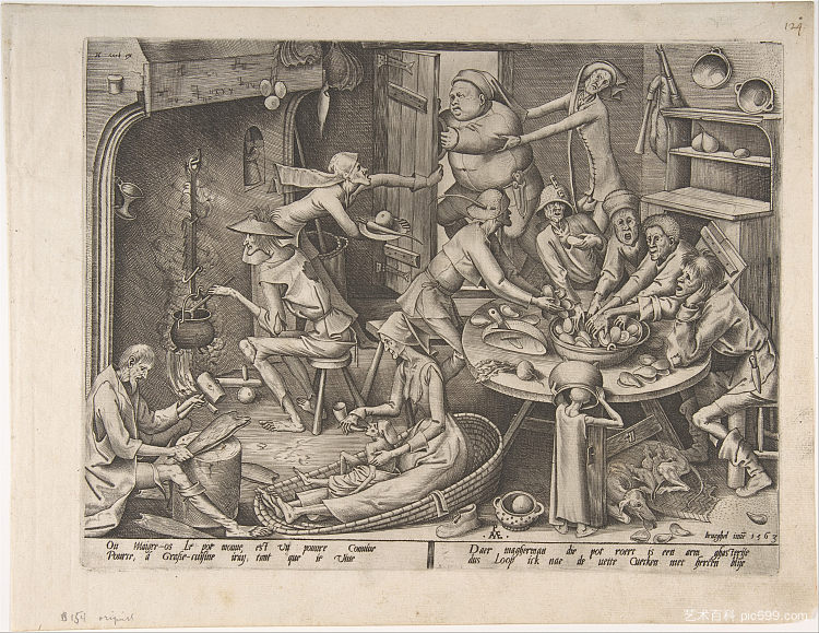薄厨房 The Thin Kitchen (1563; Netherlands  )，彼得·勃鲁盖尔